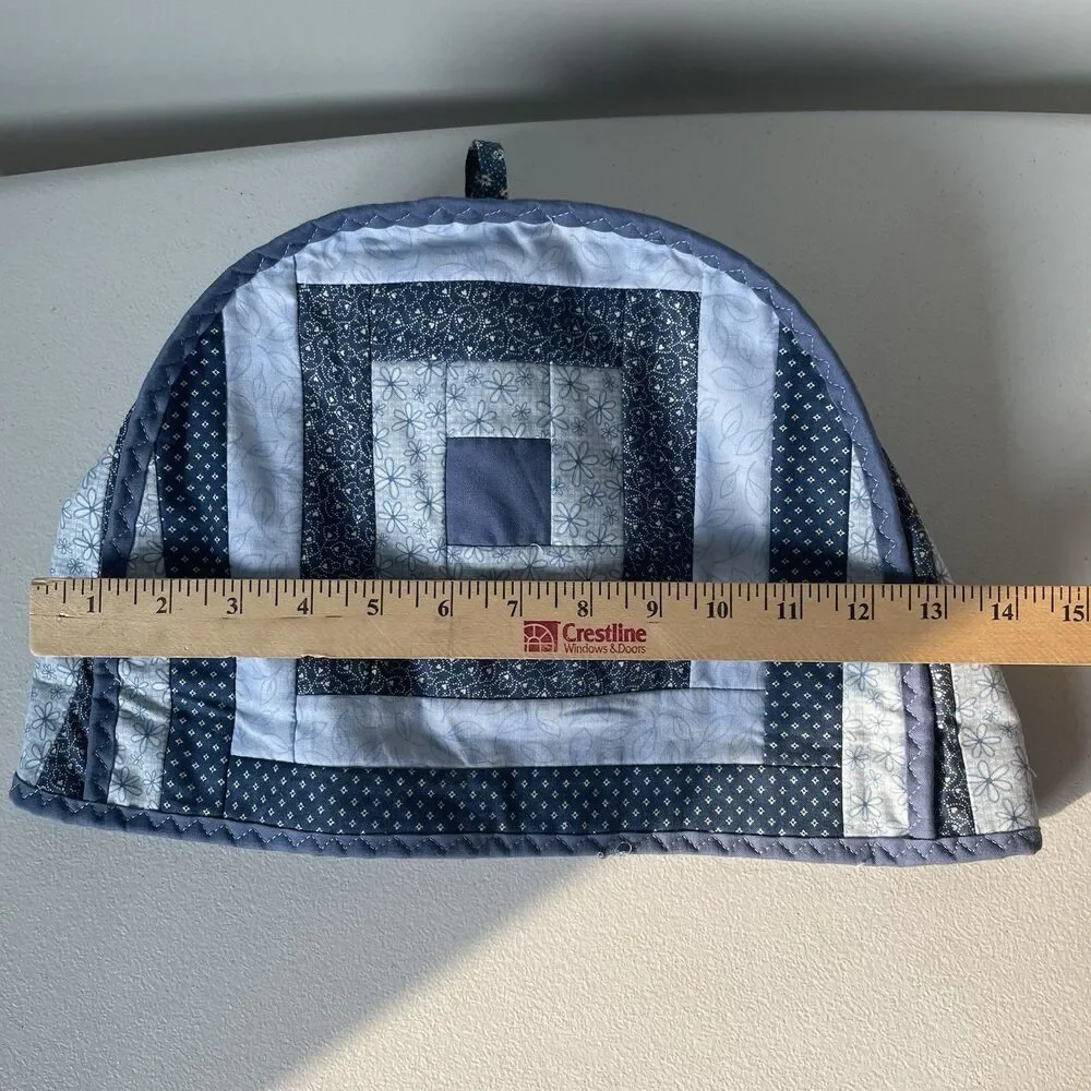 Handmade Quilted Toaster Cover for 2 Slot Toaster Cottagecore Cotton Blue